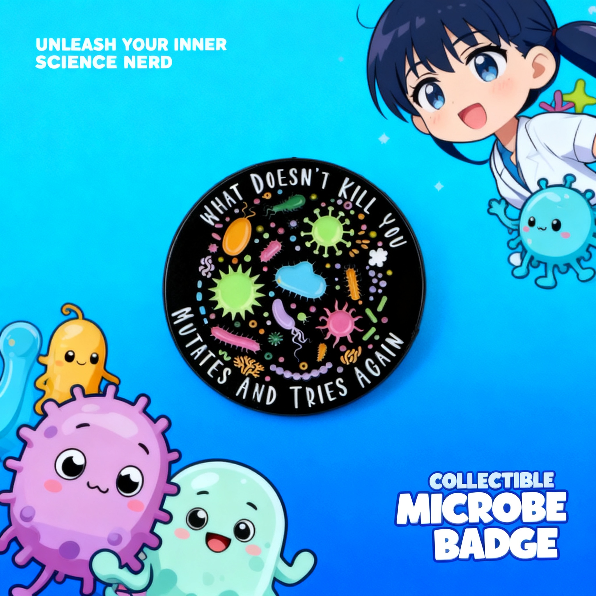 Science Toys - Bacterial Enamel Pin Nurse Doctor Badge