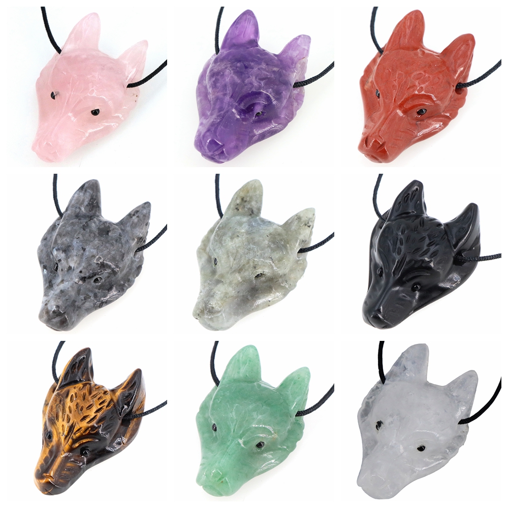 40mm Wolf Head Stone Pendant N - Science Nature incelemesi ve fiyatı